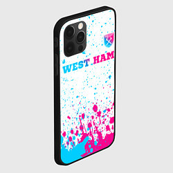 Чехол для iPhone 12 Pro West Ham neon gradient style посередине, цвет: 3D-черный — фото 2