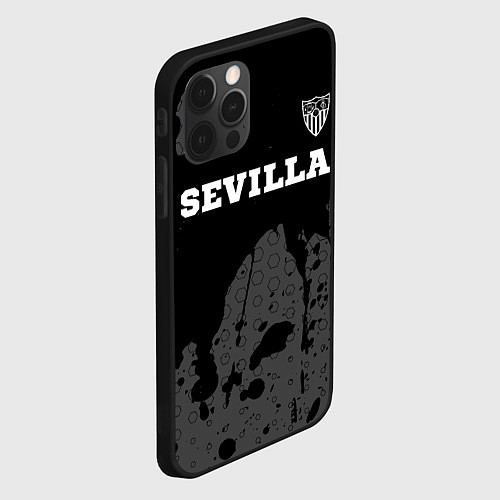 Чехол iPhone 12 Pro Sevilla sport на темном фоне посередине / 3D-Черный – фото 2