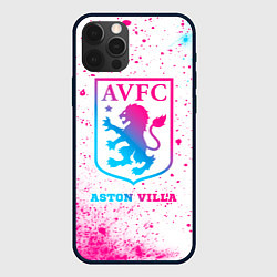 Чехол для iPhone 12 Pro Aston Villa neon gradient style, цвет: 3D-черный