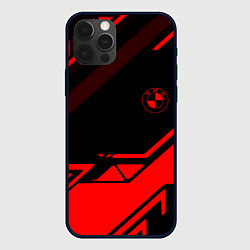 Чехол для iPhone 12 Pro BMW geometry sport red, цвет: 3D-черный