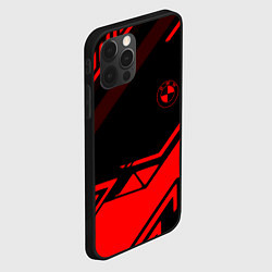 Чехол для iPhone 12 Pro BMW geometry sport red, цвет: 3D-черный — фото 2