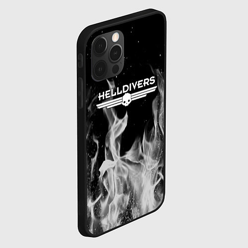 Чехол iPhone 12 Pro Helldivers: Grey Smoke / 3D-Черный – фото 2