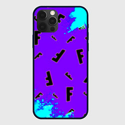 Чехол для iPhone 12 Pro Fortnite neon steel colors epic, цвет: 3D-черный