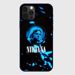 Чехол для iPhone 12 Pro Nirvana рок бенд краски, цвет: 3D-черный