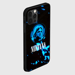 Чехол для iPhone 12 Pro Nirvana рок бенд краски, цвет: 3D-черный — фото 2