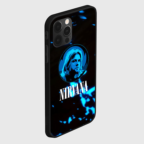 Чехол iPhone 12 Pro Nirvana рок бенд краски / 3D-Черный – фото 2