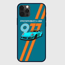 Чехол для iPhone 12 Pro Porsche немецкий спорткар, цвет: 3D-черный