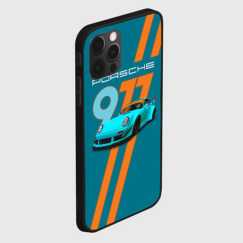Чехол iPhone 12 Pro Porsche немецкий спорткар / 3D-Черный – фото 2