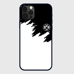 Чехол для iPhone 12 Pro Borussia краски белые, цвет: 3D-черный