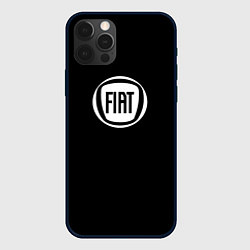 Чехол для iPhone 12 Pro FIAT logo white, цвет: 3D-черный