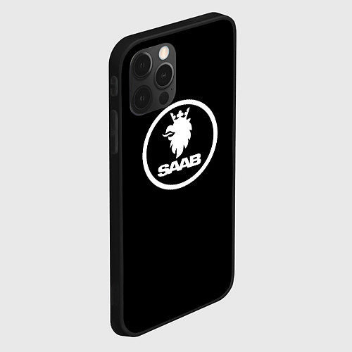 Чехол iPhone 12 Pro Saab avto logo / 3D-Черный – фото 2