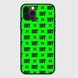 Чехол для iPhone 12 Pro BBT logo green steel, цвет: 3D-черный