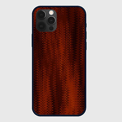 Чехол для iPhone 12 Pro Ярко-коричневый волнистыми линиями, цвет: 3D-черный