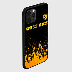 Чехол для iPhone 12 Pro West Ham - gold gradient посередине, цвет: 3D-черный — фото 2