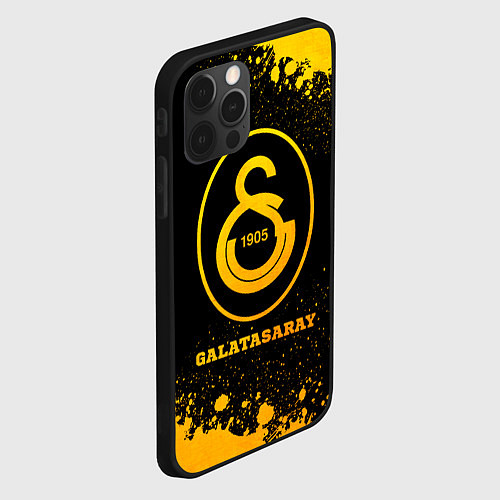 Чехол iPhone 12 Pro Galatasaray - gold gradient / 3D-Черный – фото 2