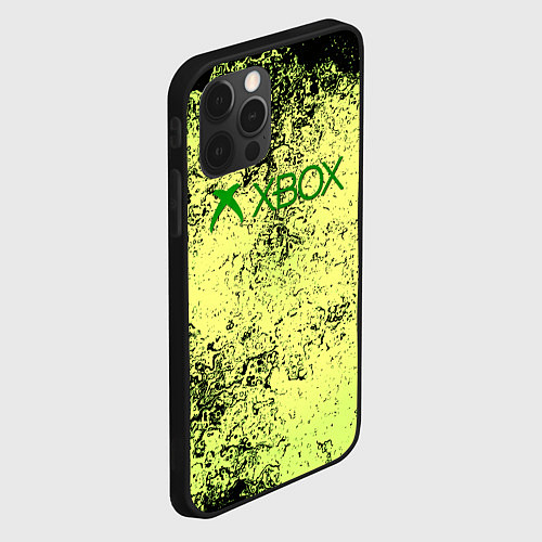 Чехол iPhone 12 Pro Xbox брызги красок кислота / 3D-Черный – фото 2