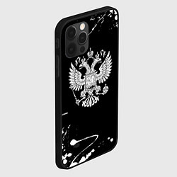 Чехол для iPhone 12 Pro Россия герб краски брызги, цвет: 3D-черный — фото 2