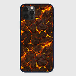 Чехол для iPhone 12 Pro Элементаль магмы текстура, цвет: 3D-черный
