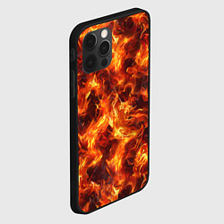 Чехол для iPhone 12 Pro Текстура элементаля огня, цвет: 3D-черный — фото 2