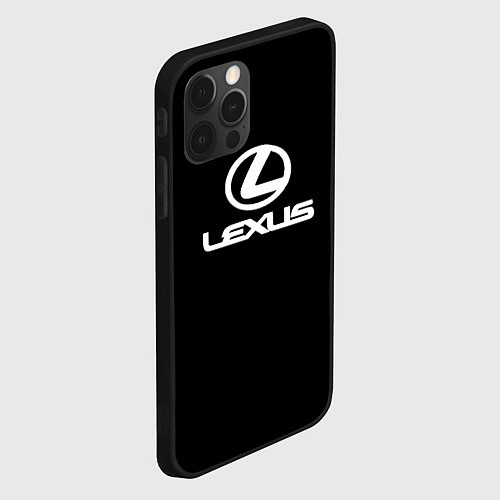 Чехол iPhone 12 Pro Lexus white logo / 3D-Черный – фото 2