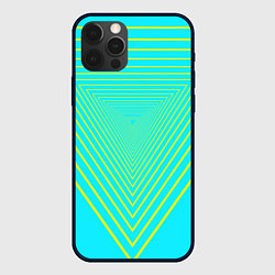 Чехол для iPhone 12 Pro Треугольники уходящие в даль, цвет: 3D-черный
