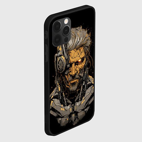 Чехол iPhone 12 Pro Venom Snake Metal gear game / 3D-Черный – фото 2