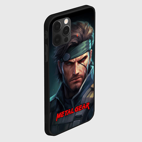 Чехол iPhone 12 Pro Веном Снейк из игры Metal gear / 3D-Черный – фото 2