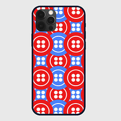 Чехол для iPhone 12 Pro Красные и синие пуговицы, цвет: 3D-черный