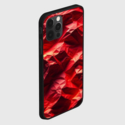 Чехол для iPhone 12 Pro Эффект текстуры мятой красной бумаги, цвет: 3D-черный — фото 2