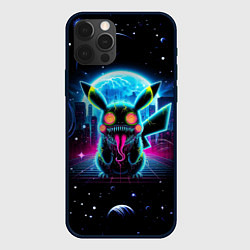 Чехол для iPhone 12 Pro Пикачу в космосе - ужас, цвет: 3D-черный