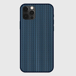 Чехол для iPhone 12 Pro Чёрно-синий полосы в горошек, цвет: 3D-черный