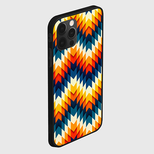 Чехол iPhone 12 Pro Этнический орнамент афро / 3D-Черный – фото 2