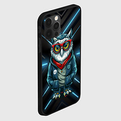 Чехол для iPhone 12 Pro Сова в стильной одежде модница, цвет: 3D-черный — фото 2
