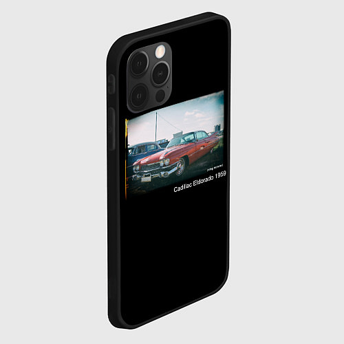 Чехол iPhone 12 Pro Ретро автомобиль Cadillac Eldorado 1959 года / 3D-Черный – фото 2
