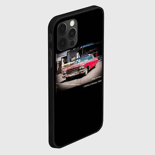 Чехол iPhone 12 Pro Ретро автомобиль Cadillac Eldorado 1960 года / 3D-Черный – фото 2