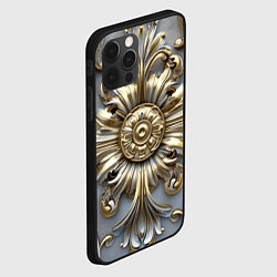 Чехол для iPhone 12 Pro Классические узоры бело-золотые узоры, цвет: 3D-черный — фото 2