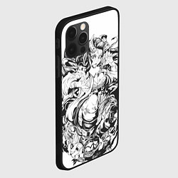 Чехол для iPhone 12 Pro Клинок рассекающий демонов Незуко чб, цвет: 3D-черный — фото 2