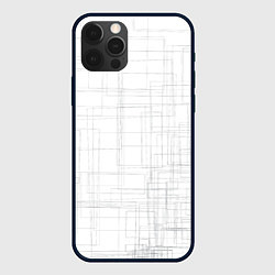 Чехол для iPhone 12 Pro Паттерн абстракция хаотичная клетка - crazy square, цвет: 3D-черный