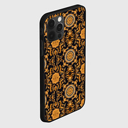 Чехол для iPhone 12 Pro Золоте классические узоры паттерн из ткани, цвет: 3D-черный — фото 2