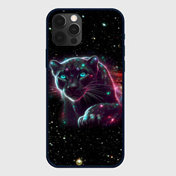 Чехол для iPhone 12 Pro Межгалактическая пантера - космос от нейросети, цвет: 3D-черный