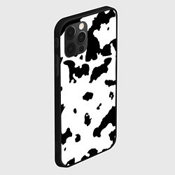 Чехол для iPhone 12 Pro Черно белый пятнистый узор, цвет: 3D-черный — фото 2