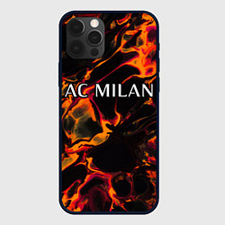 Чехол для iPhone 12 Pro AC Milan red lava, цвет: 3D-черный