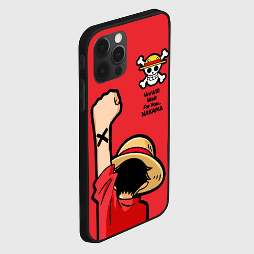 Чехол iPhone 12 Pro One Piece - captain Monkey D Luffy / 3D-Черный – фото 2