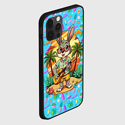 Чехол для iPhone 12 Pro Заяц играет на гитаре жарким летом, цвет: 3D-черный — фото 2