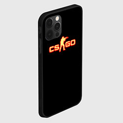 Чехол для iPhone 12 Pro CSGO огненное лого, цвет: 3D-черный — фото 2