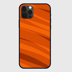 Чехол для iPhone 12 Pro Тёмный оранжевый полосами, цвет: 3D-черный