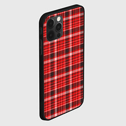 Чехол для iPhone 12 Pro Красный клетчатый узор, цвет: 3D-черный — фото 2