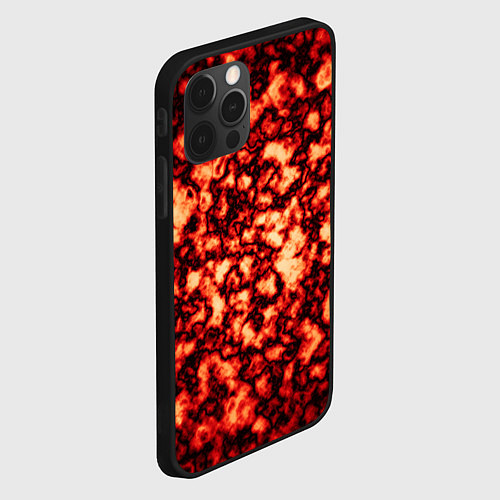 Чехол iPhone 12 Pro Узор огня / 3D-Черный – фото 2