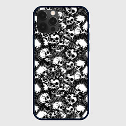 Чехол для iPhone 12 Pro Панк черепа, цвет: 3D-черный