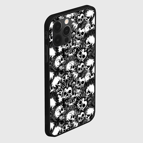 Чехол iPhone 12 Pro Панк черепа / 3D-Черный – фото 2